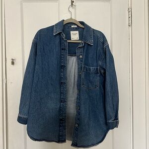 Blue Denim Button-Up Shirt